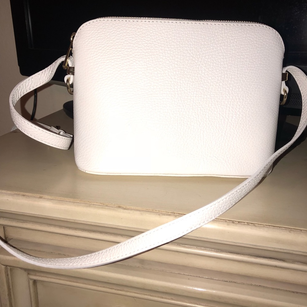 White leather purse